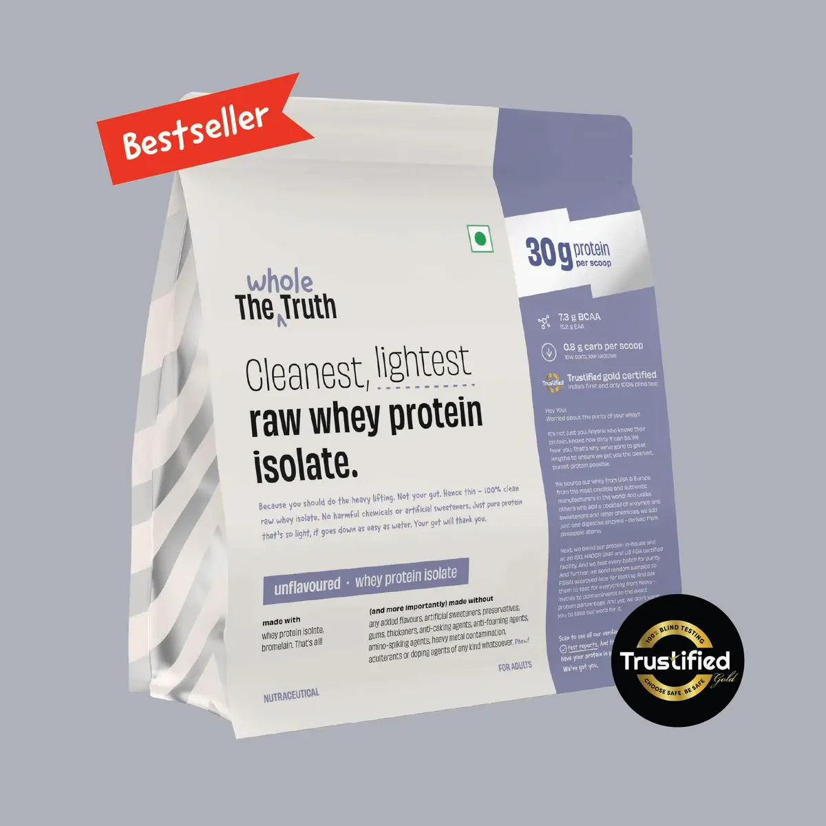 Whole Truth Unflavoured 30 g Pure Whey Protein Isolate 24gram
