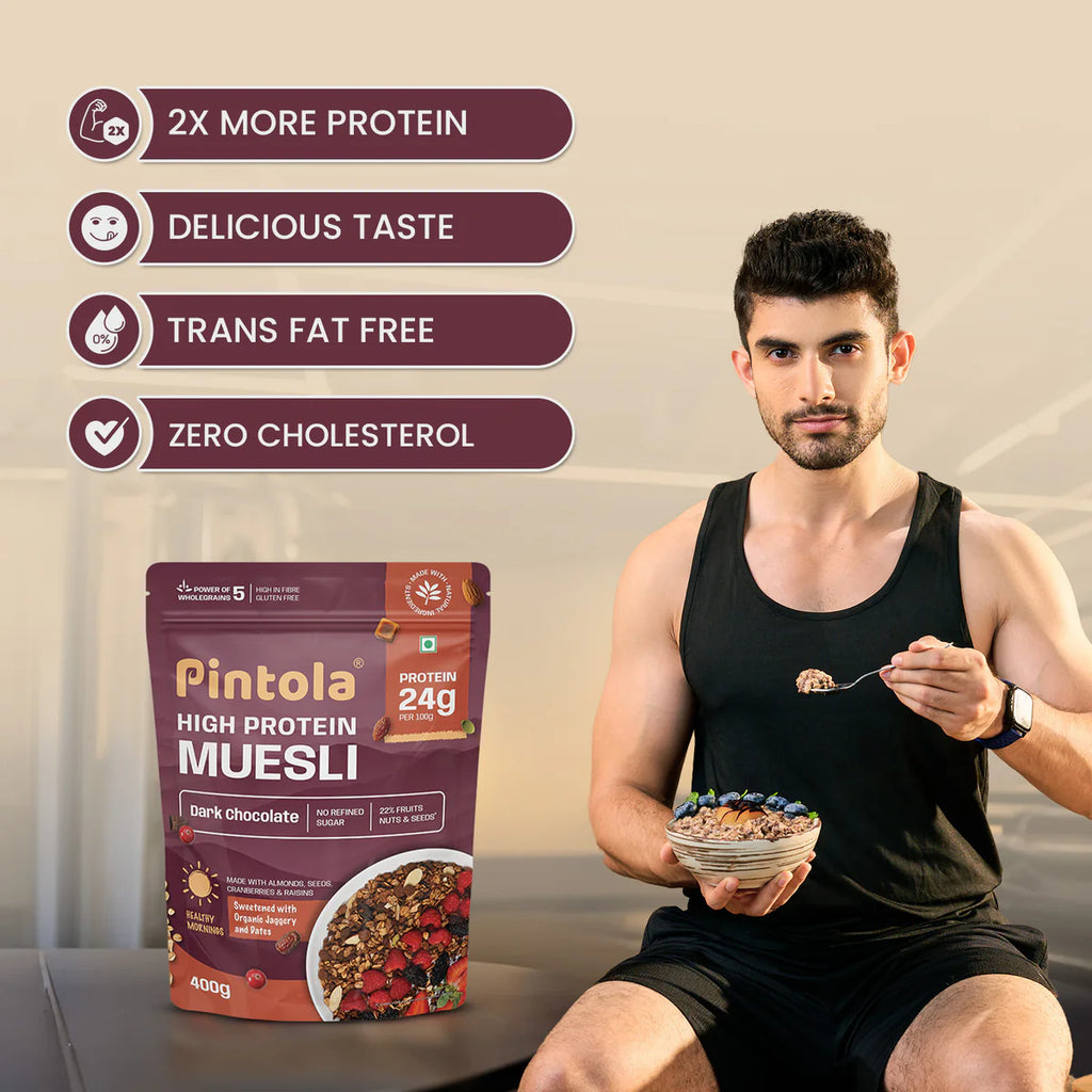 High Protein Dark Chocolate & Cranberry Muesli 24gram