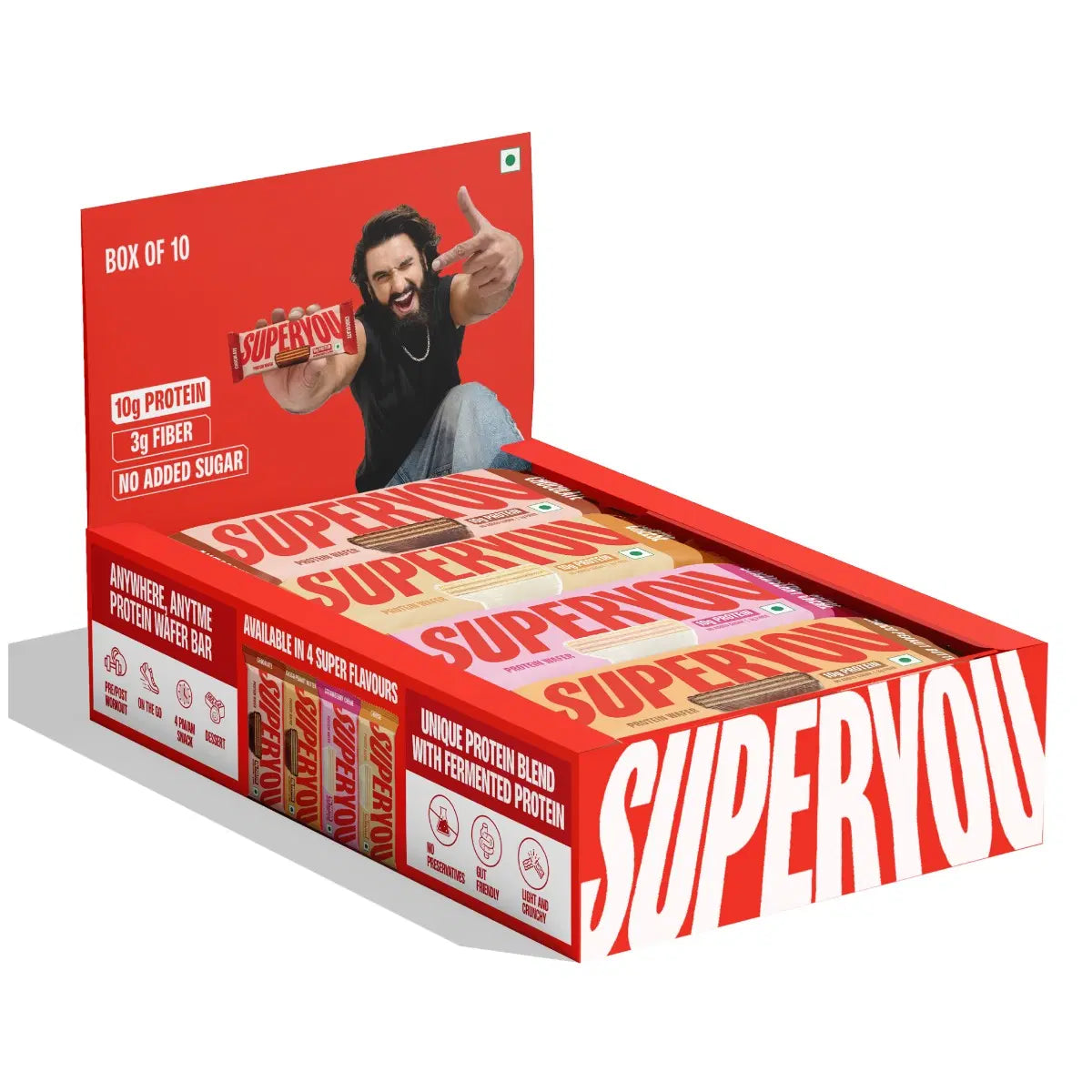 SuperYou Assorted Protein Wafer Bars (Pack of 10) 24gram