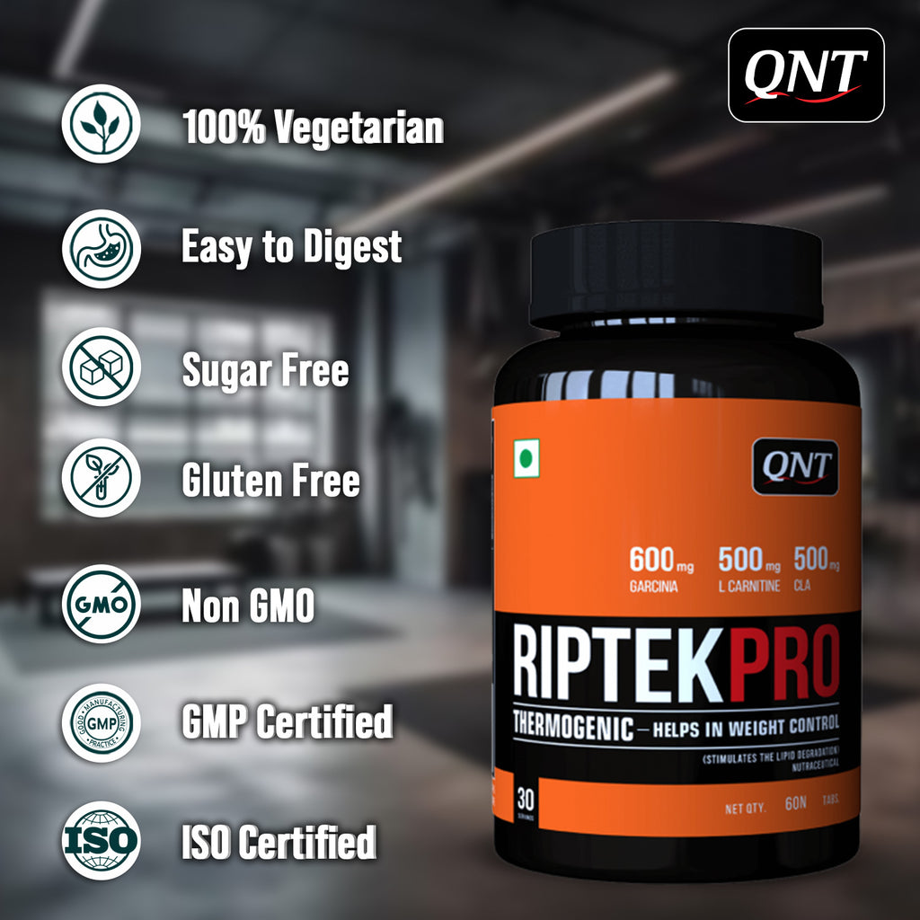 RIPTEK PRO: THERMOGENIC FAT BURNER WITH GARCINIA, L-CARNITINE, AND CLA | 60 TABS 24gram