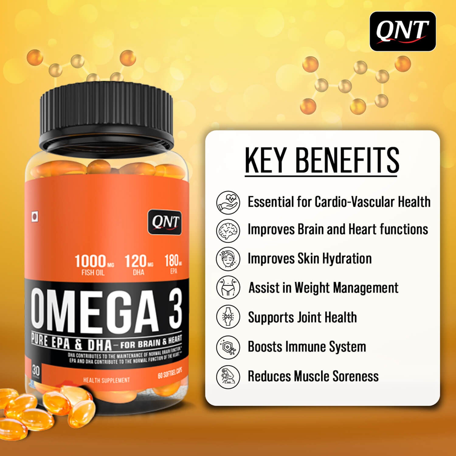 OMEGA 3 FISH OIL | 60 SOFTGELS 24gram