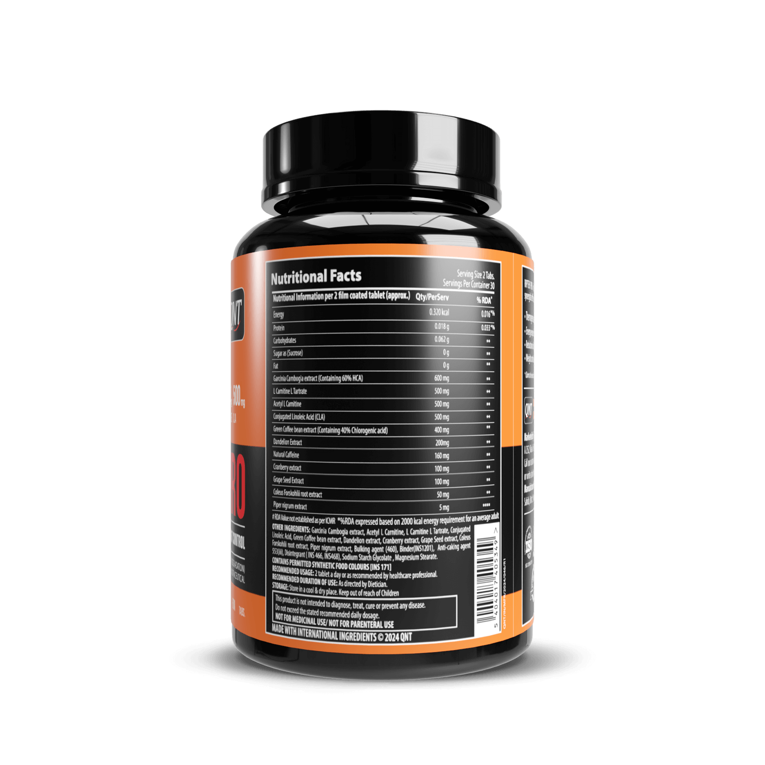 RIPTEK PRO: THERMOGENIC FAT BURNER WITH GARCINIA, L-CARNITINE, AND CLA | 60 TABS 24gram