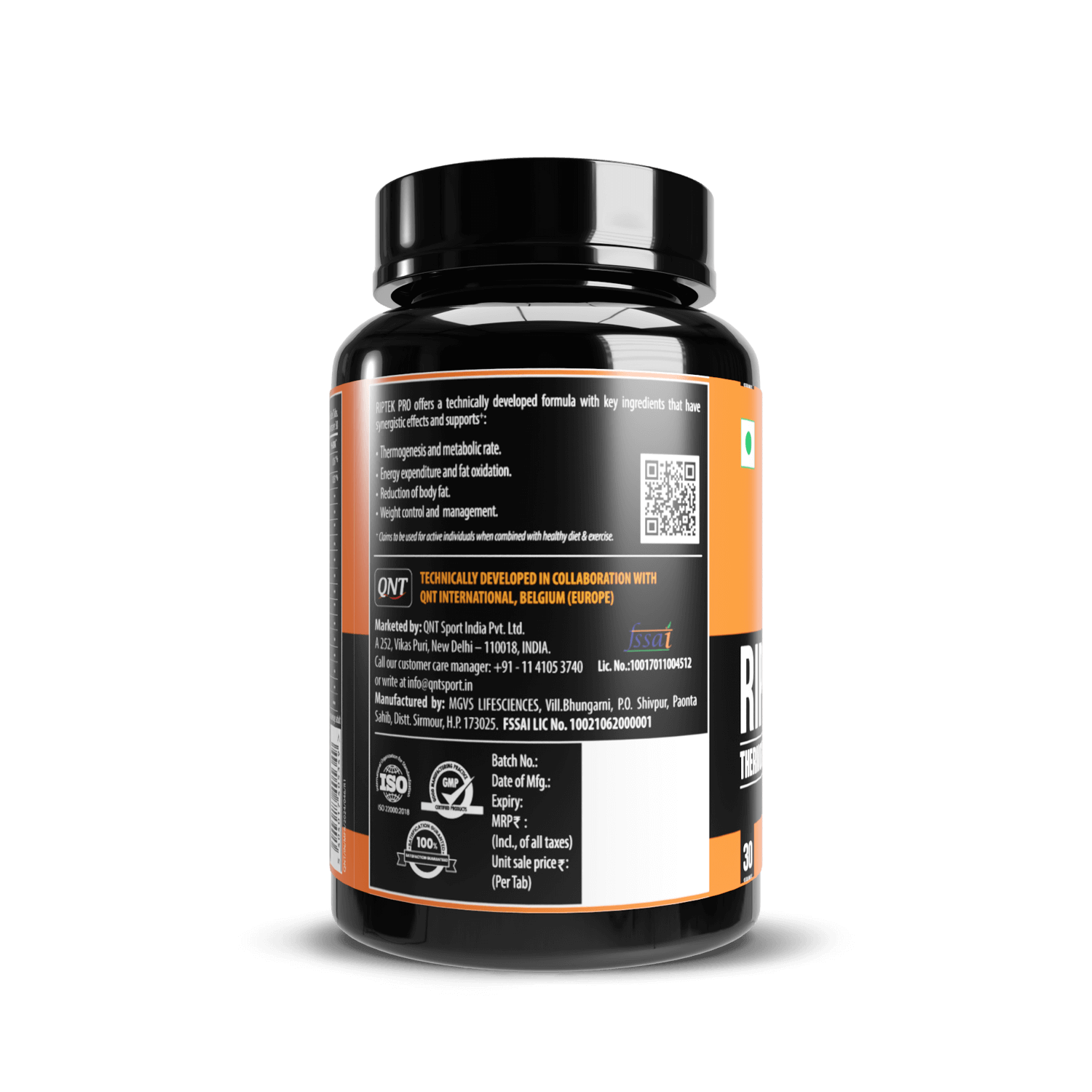 RIPTEK PRO: THERMOGENIC FAT BURNER WITH GARCINIA, L-CARNITINE, AND CLA | 60 TABS 24gram