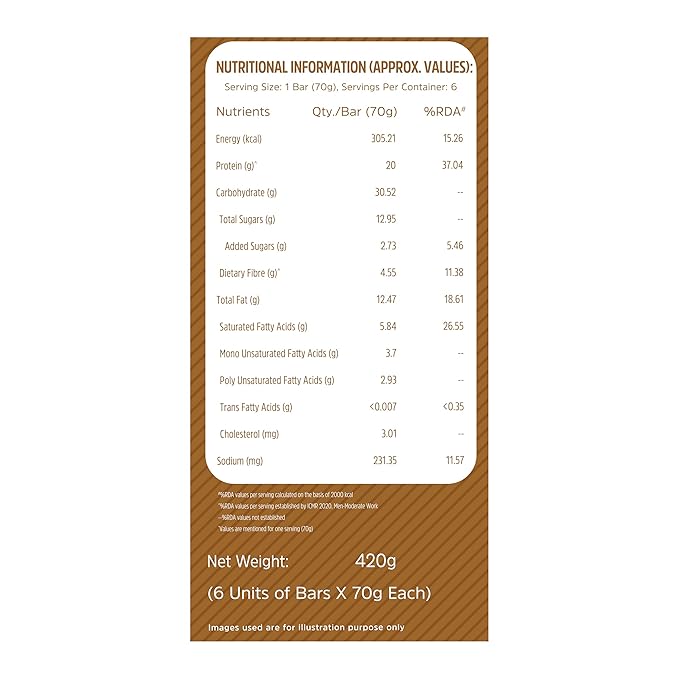 MuscleBlaze 20g Protein Bar Pack of 6 24gram