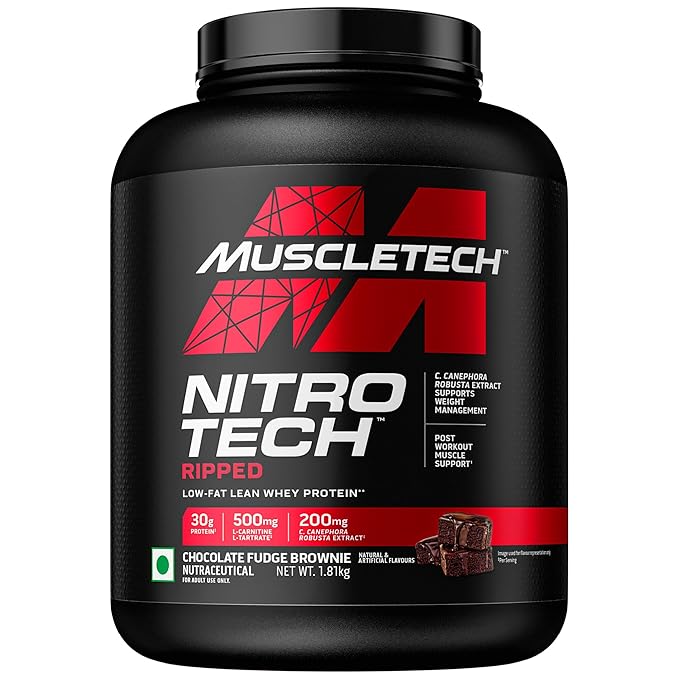 Muscletech Nitro Tech Ripped [1.8 KG] + Omega [100 Tablets] + Multivitamins [60 Tablets] 24gram