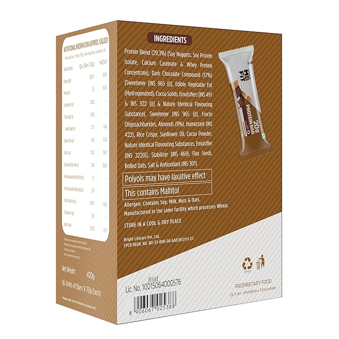 MuscleBlaze 20g Protein Bar Pack of 6 24gram