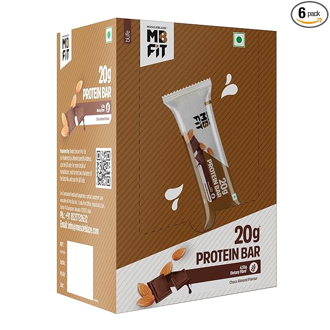 MuscleBlaze 20g Protein Bar Pack of 6 24gram
