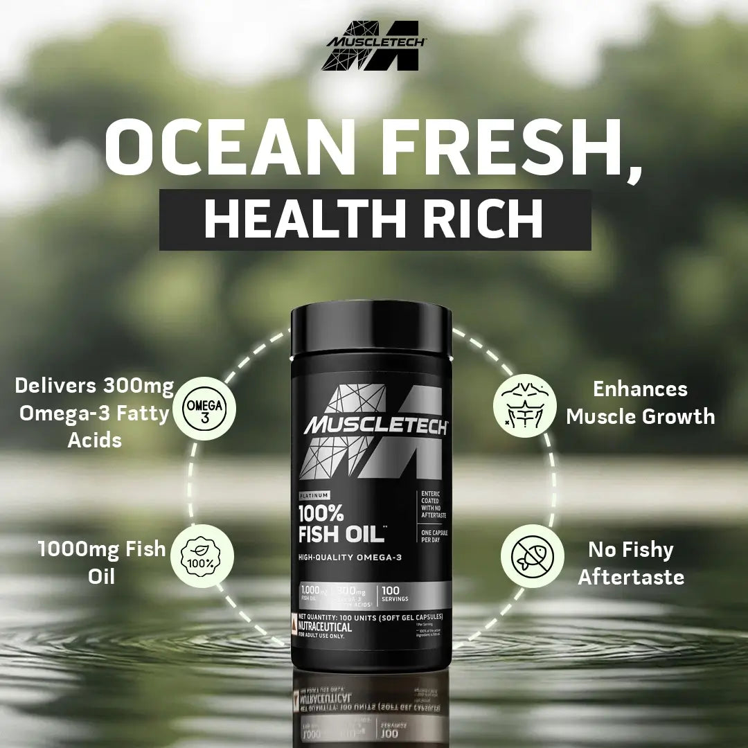 Muscletech™ Platinum 100% Omega Fish Oil 100 units 24gram