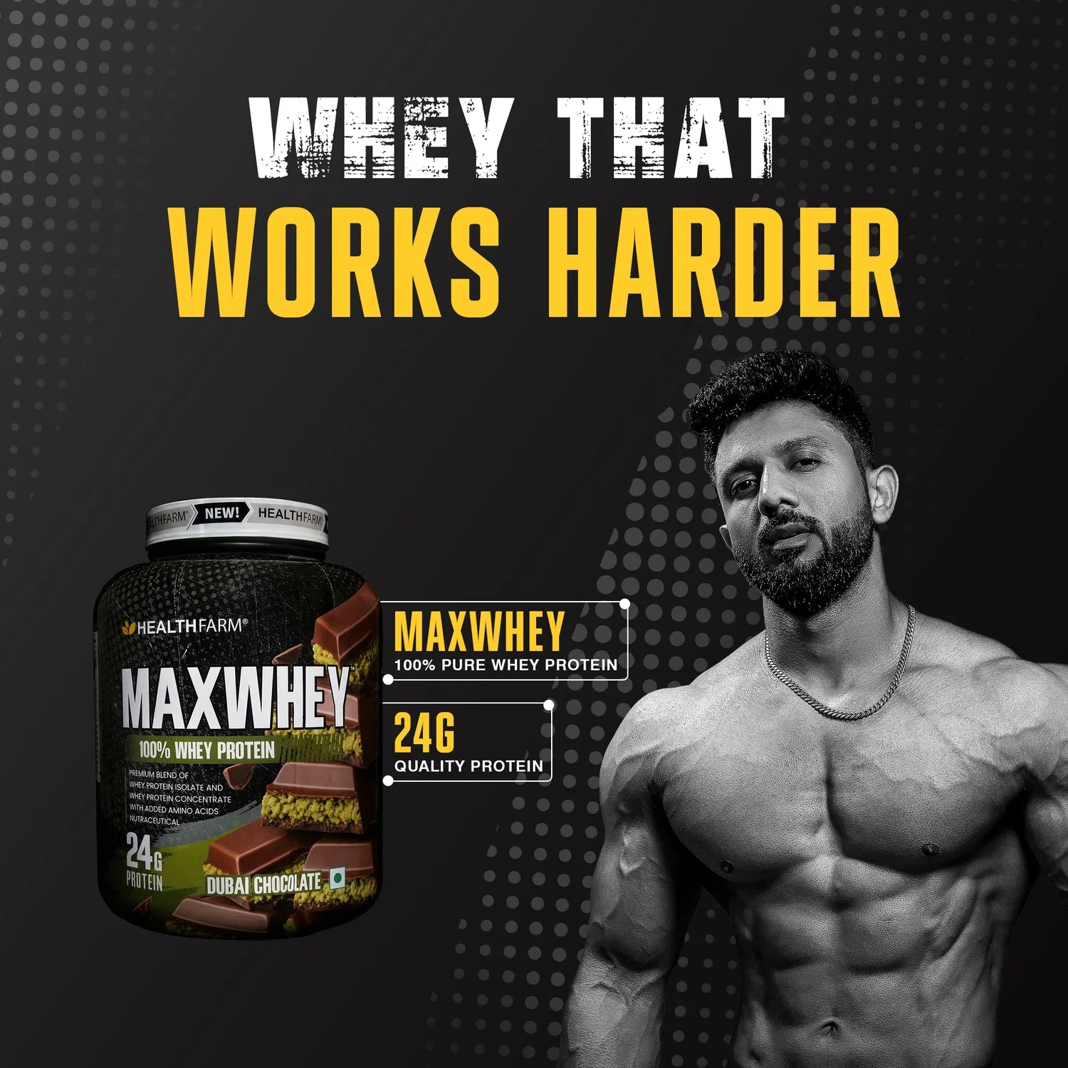 Healthfarm Maxwhey 24g Protein 2 KG 24gram