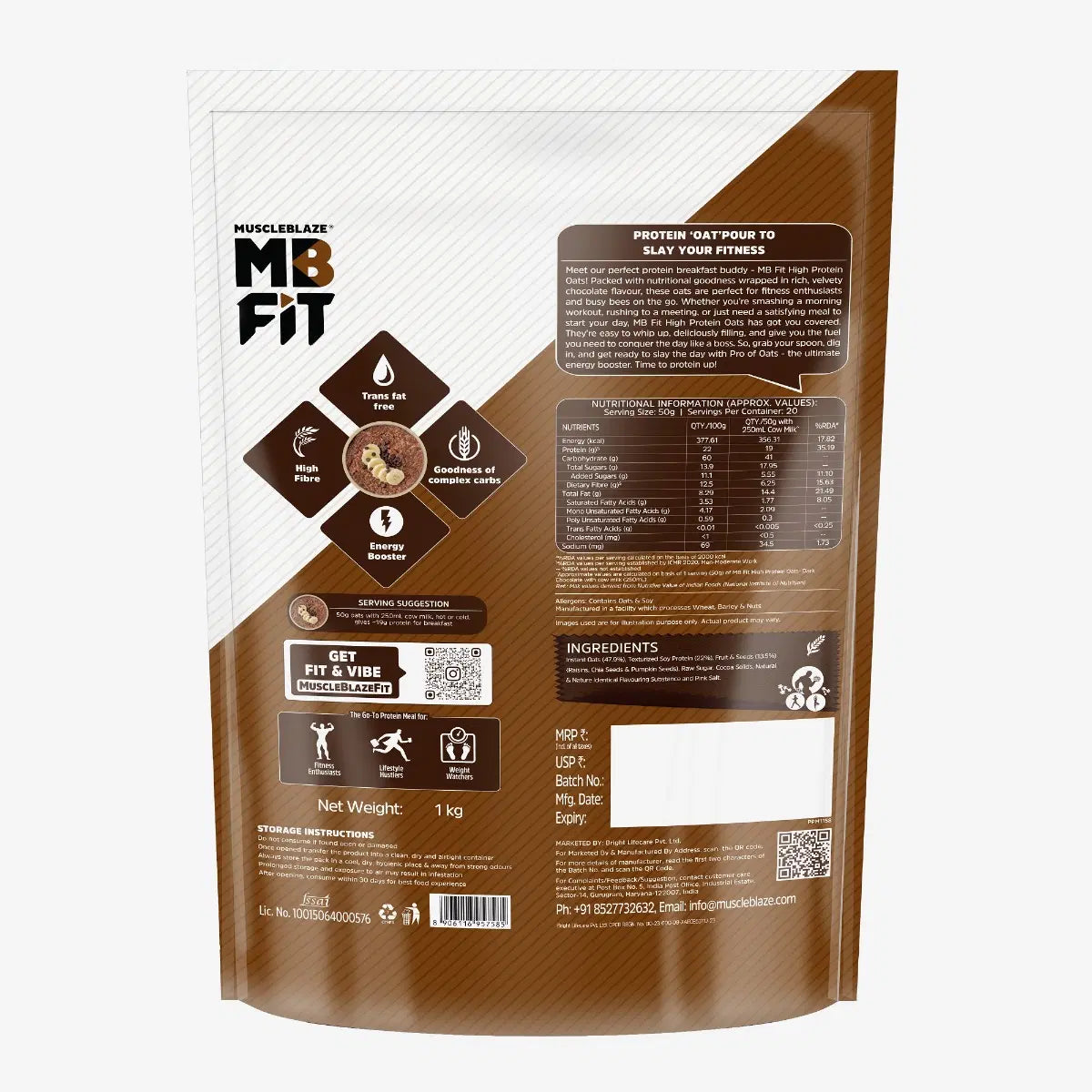 MuscleBlaze High Protein Oats 24gram