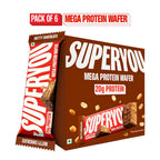 Superyou Nutty Chocolate Mega Protein Wafer Bar (Pack of 6) 20G Protein 24gram