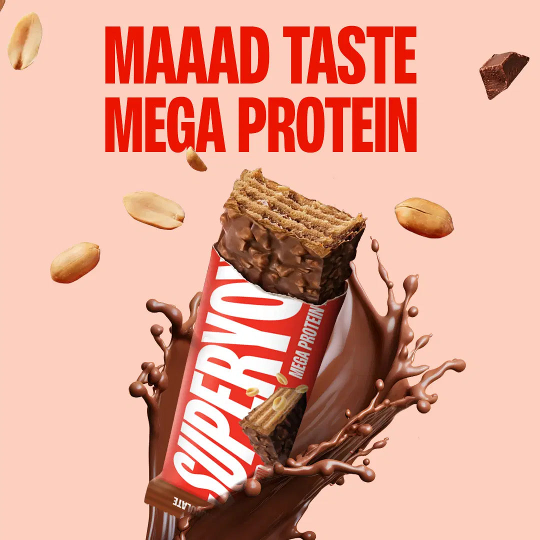 Superyou Nutty Chocolate Mega Protein Wafer Bar (Pack of 6) 20G Protein 24gram