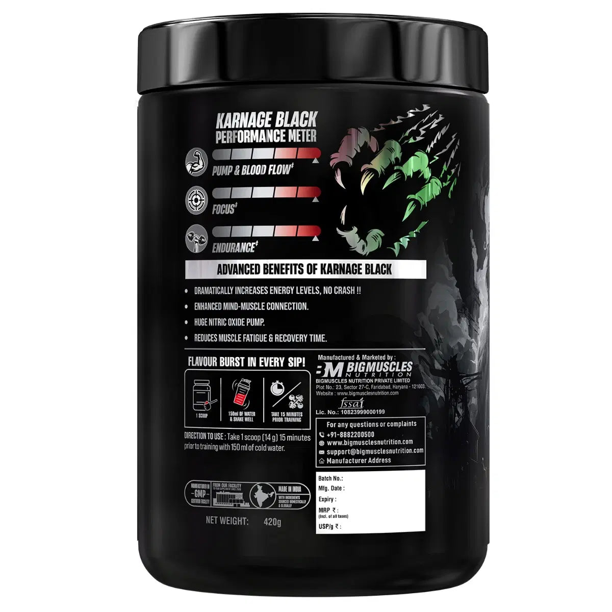 Karnage Pre workout Black 24 GRAM