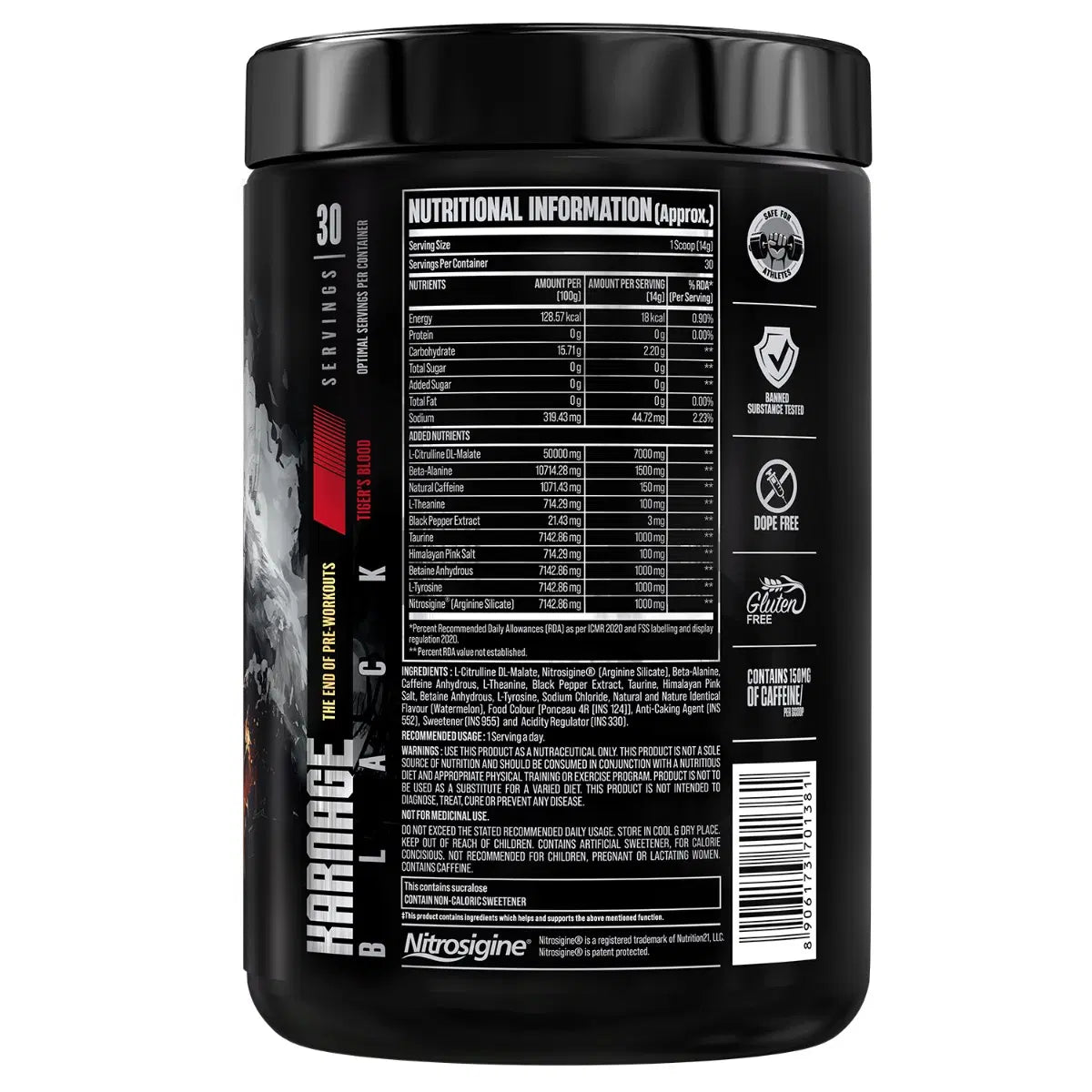 Karnage Pre workout Black 24 GRAM