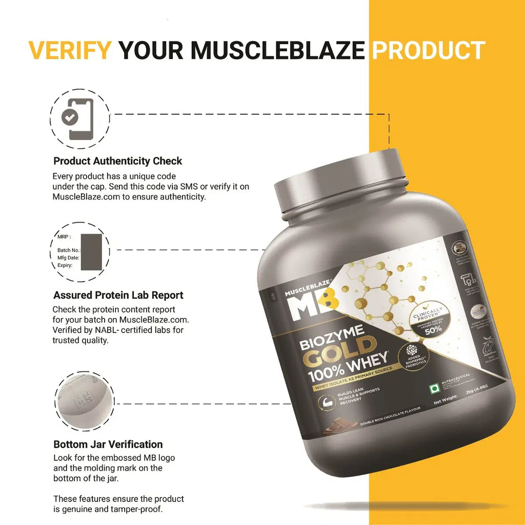 MuscleBlaze Biozyme Gold 100% Whey 24gram