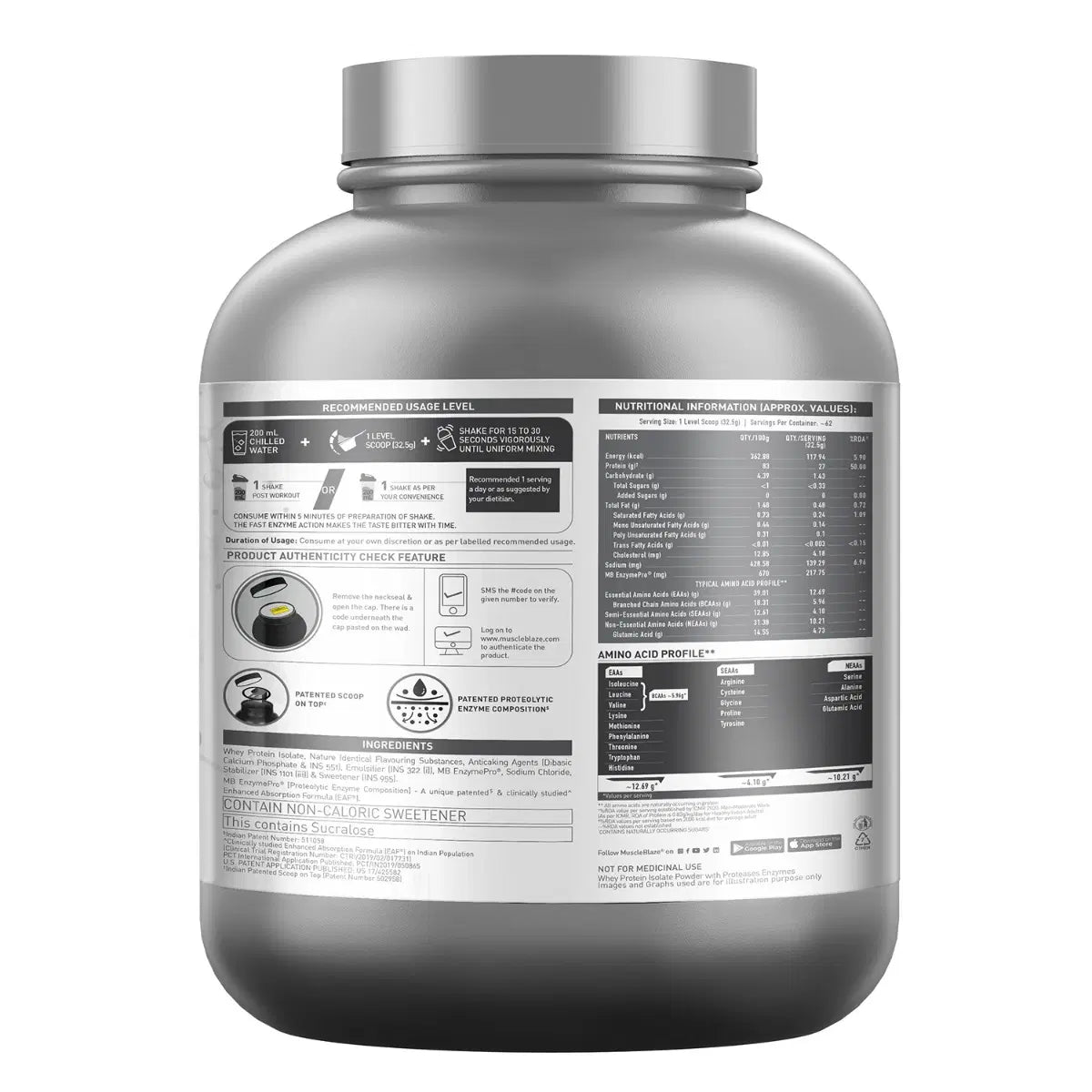 MuscleBlaze Biozyme Iso-Zero 24gram