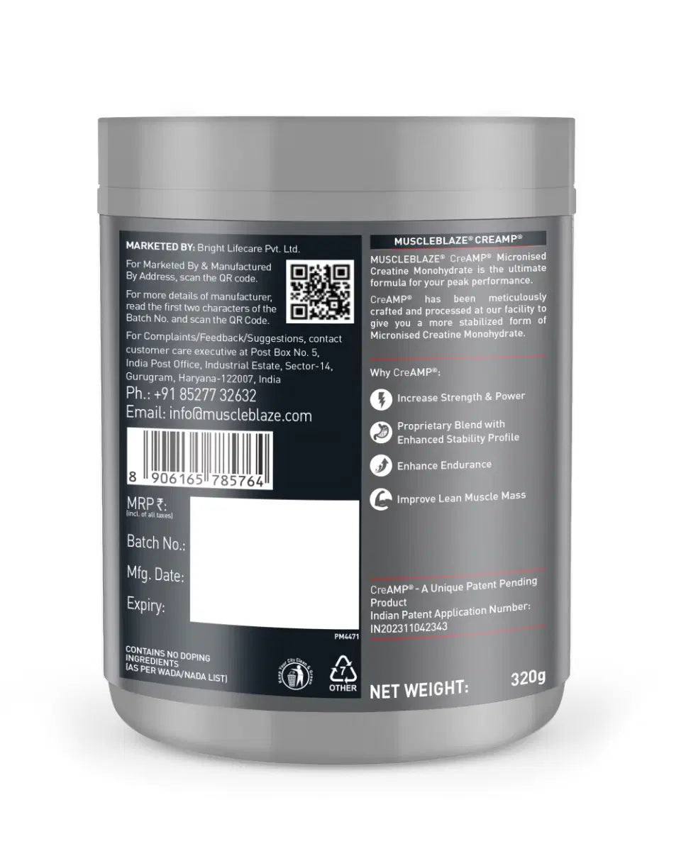 MuscleBlaze Creatine Monohydrate CreAMP 24gram