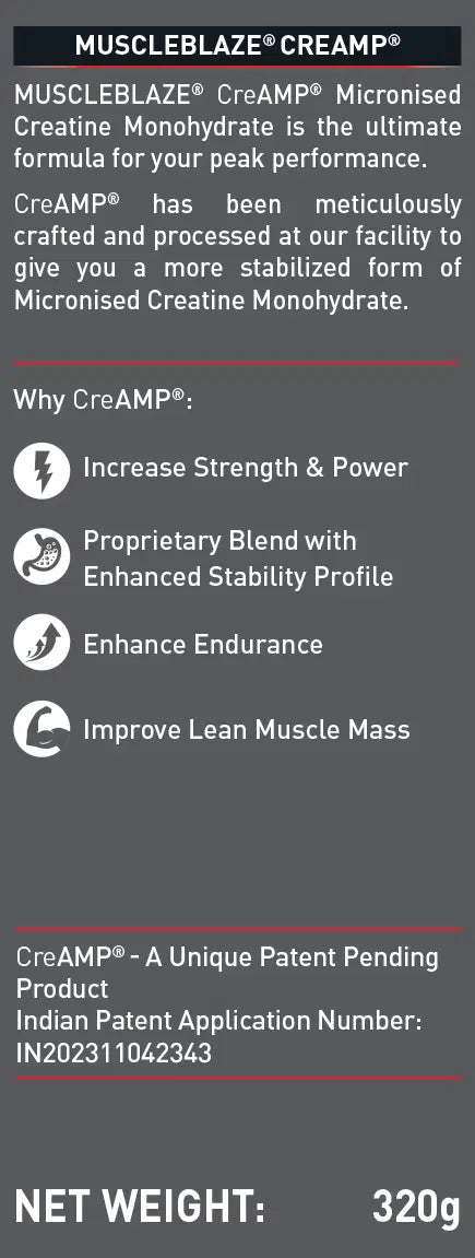 MuscleBlaze Creatine Monohydrate CreAMP 24gram