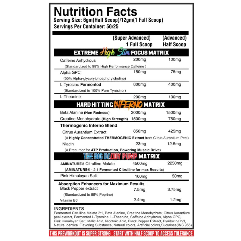 Black Beast The Big Daddy Inferno Pre Workout 24gram