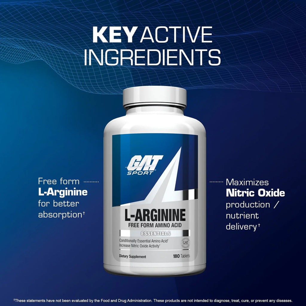 GAT L-ARGININE 180 Tablets 24gram