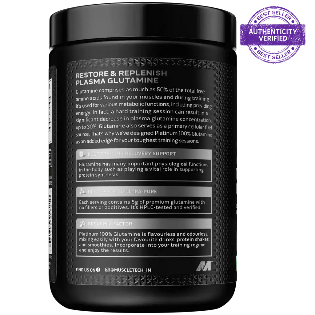 Muscletech™ Platinum 100% Glutamine 250gm 24gram