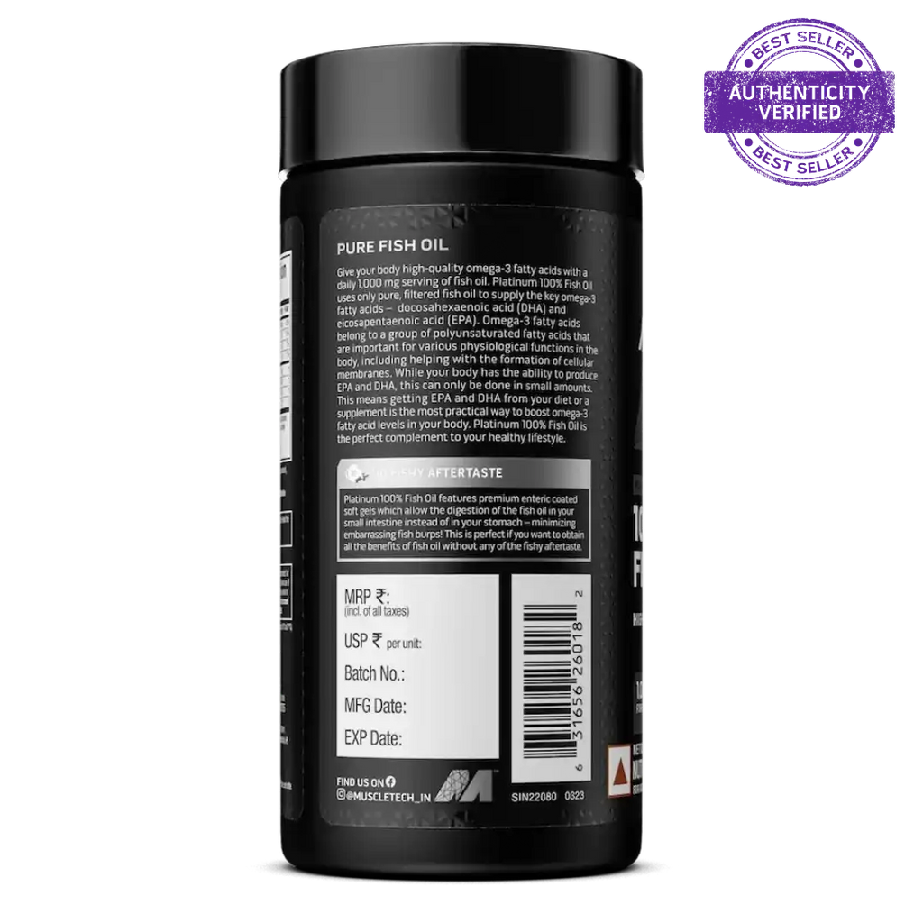 Muscletech™ Platinum 100% Omega Fish Oil 100 units 24gram