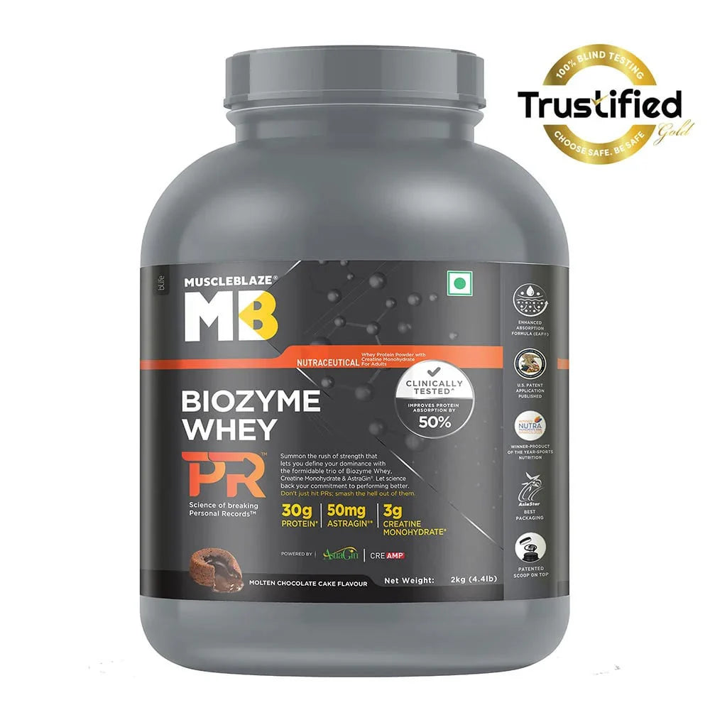MuscleBlaze Biozyme Whey PR + Multivitamins [ 5 in 1 ] + Omega Triple Strength 24gram