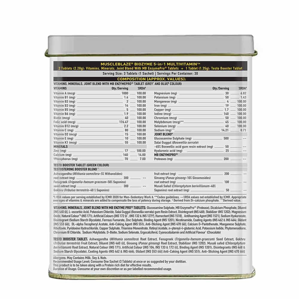 MuscleBlaze Biozyme 5 in 1 Multivitamin 24gram