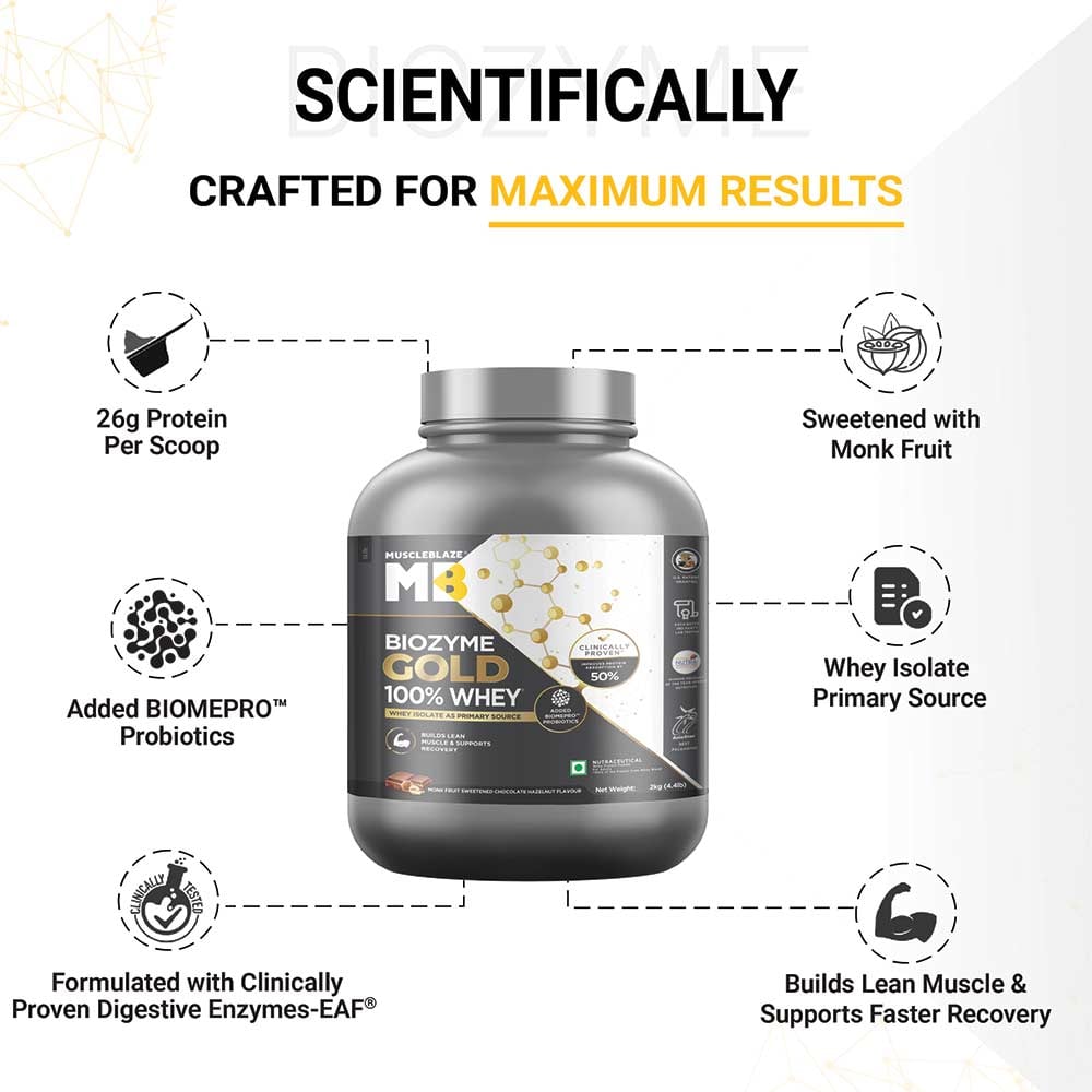 MuscleBlaze Biozyme Gold 100% Whey 24gram