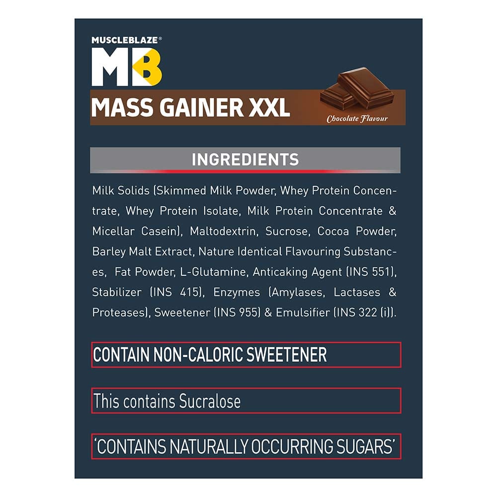 MuscleBlaze Mass Gainer XXL with Complex Carbs and Proteins in 3:1 ratio 24gram