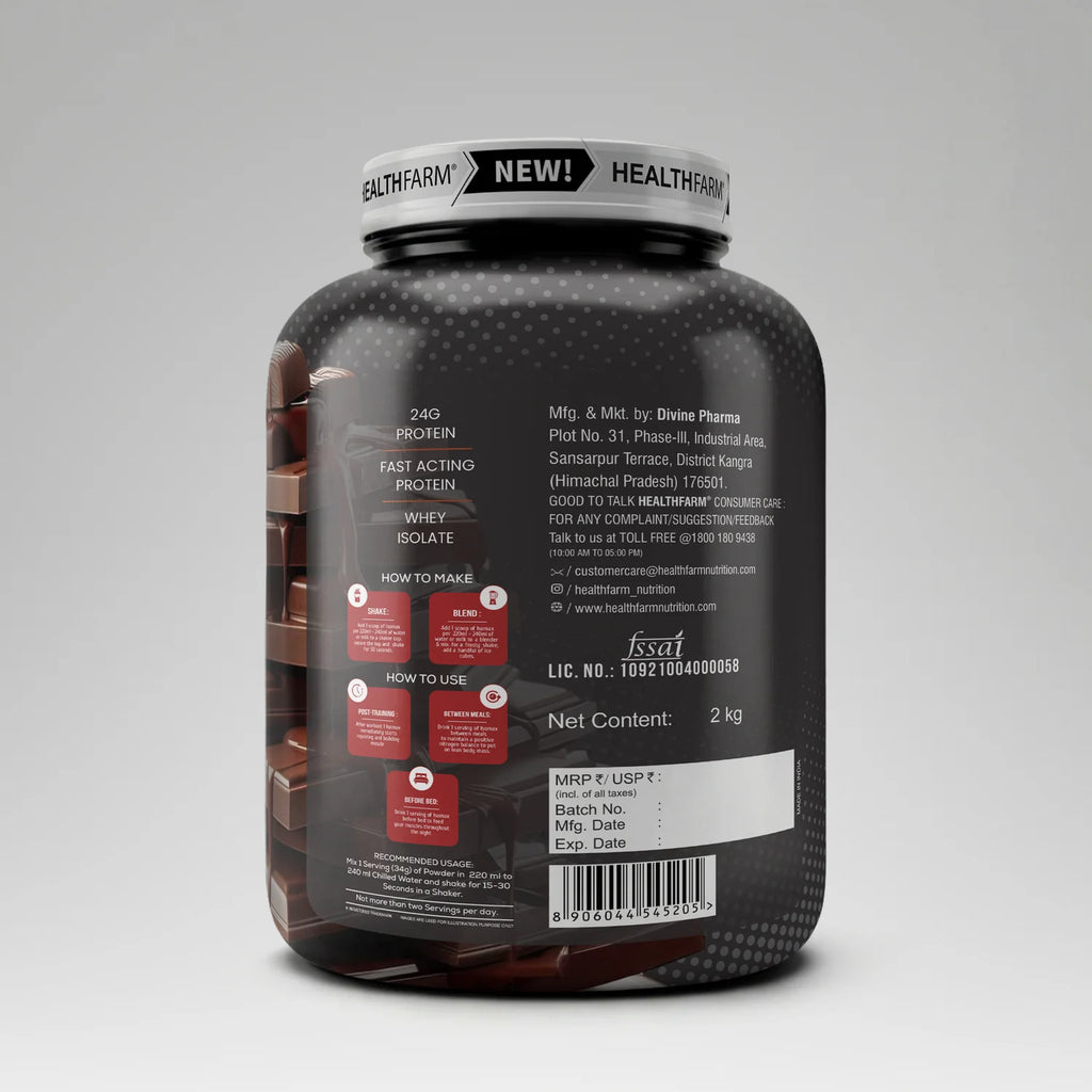 Healthfarm ISOMAX Whey Isolate 2 KG 24gram