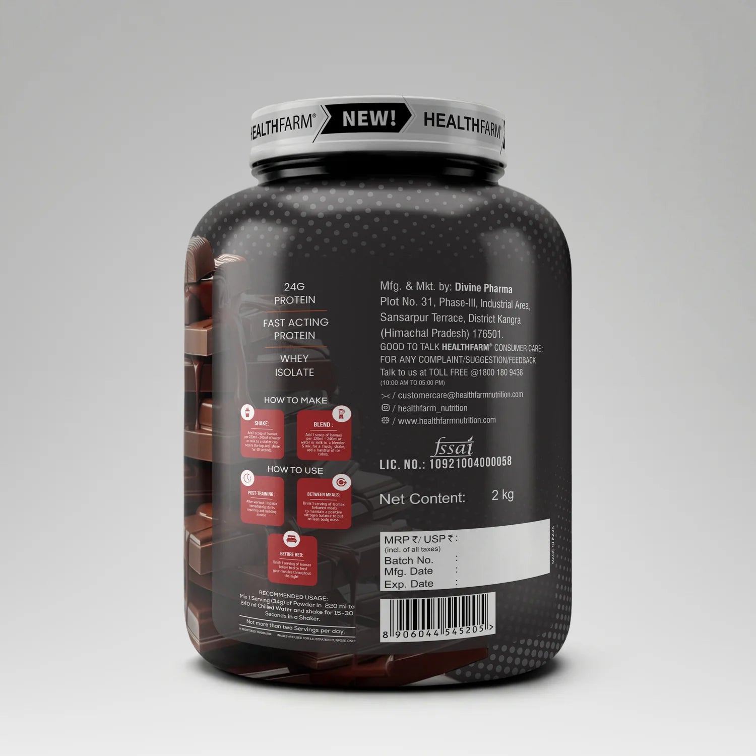 Healthfarm ISOMAX Whey Isolate 2 KG 24gram